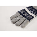 Guantes de dedos completos con estampado de copo de nieve de jacquard de punto para niño